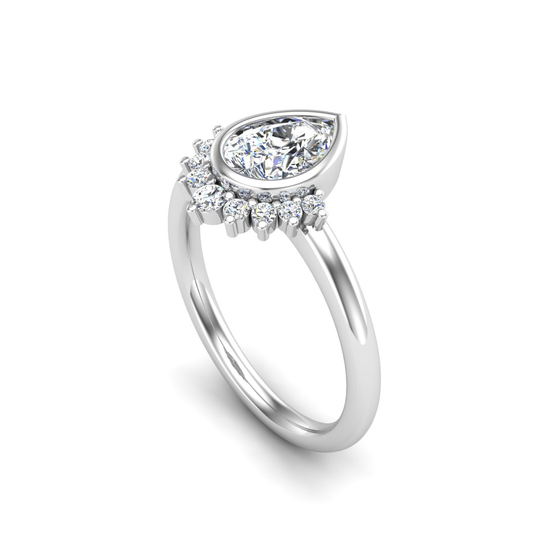 Korman Signature Cora Pear Engagement Ring Setting